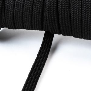 Flat black hollow cord 16mm